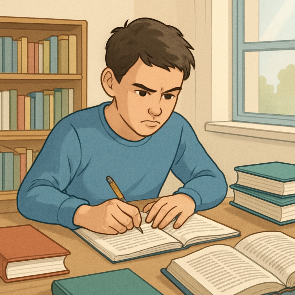 A focused student studying, representing the goal of transitioning from an alternative diploma.