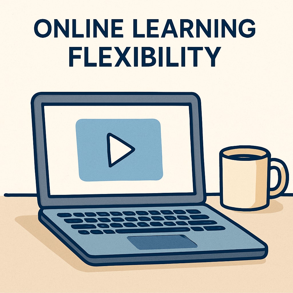 A laptop and coffee mug illustrating the flexibility of online bachelor's degrees.
