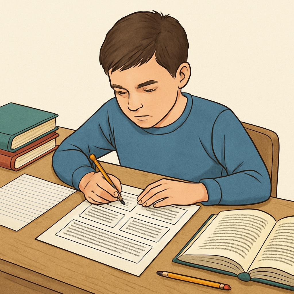 Student reviewing text examples for informational, explanatory, and persuasive purposes in Functional English.