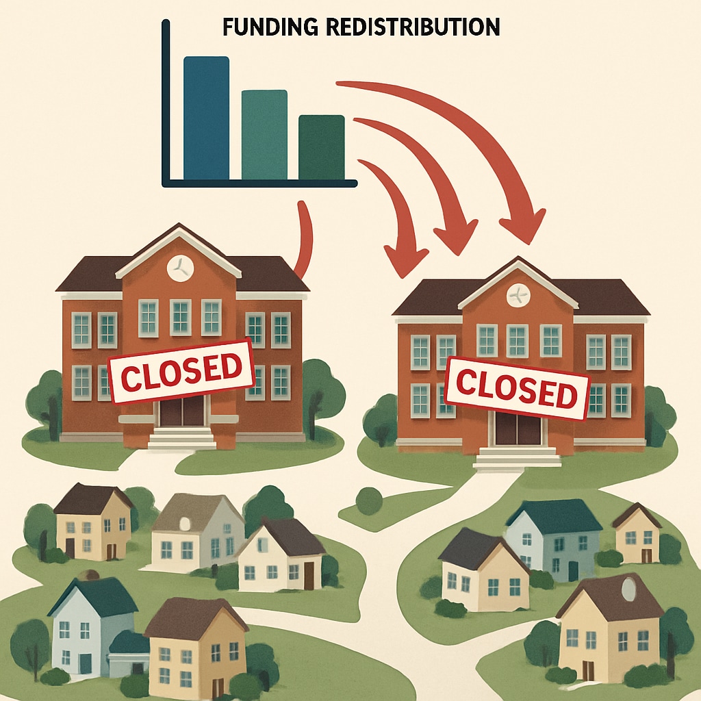 Public school closures due to redirected education funding by Stand For Children.
