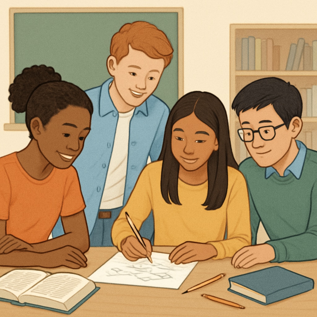 Group of students working together to develop effective learning methods