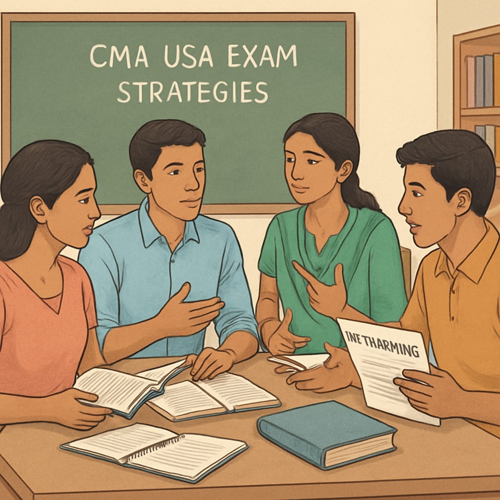Students in Kerala exchanging ideas and strategies for CMA USA exam preparation.