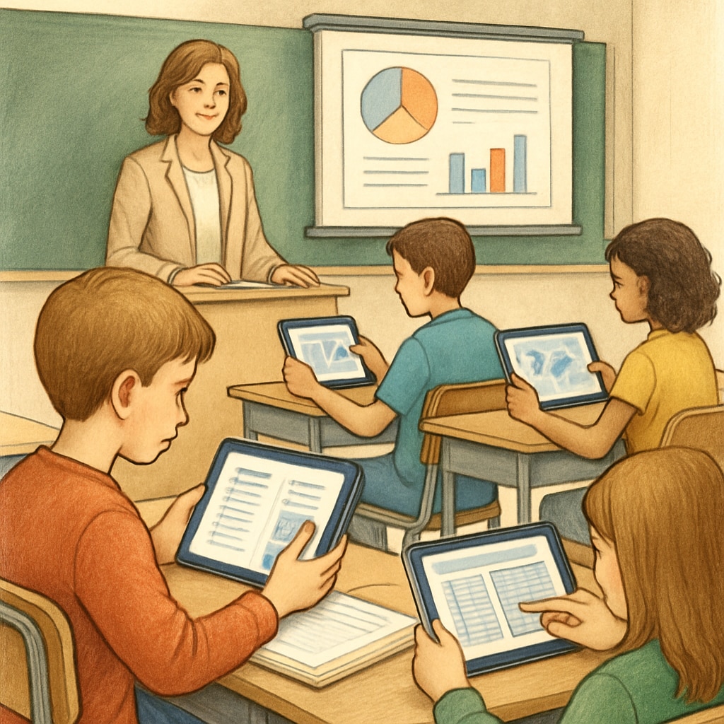 Students using educational apps and tools to enhance learning