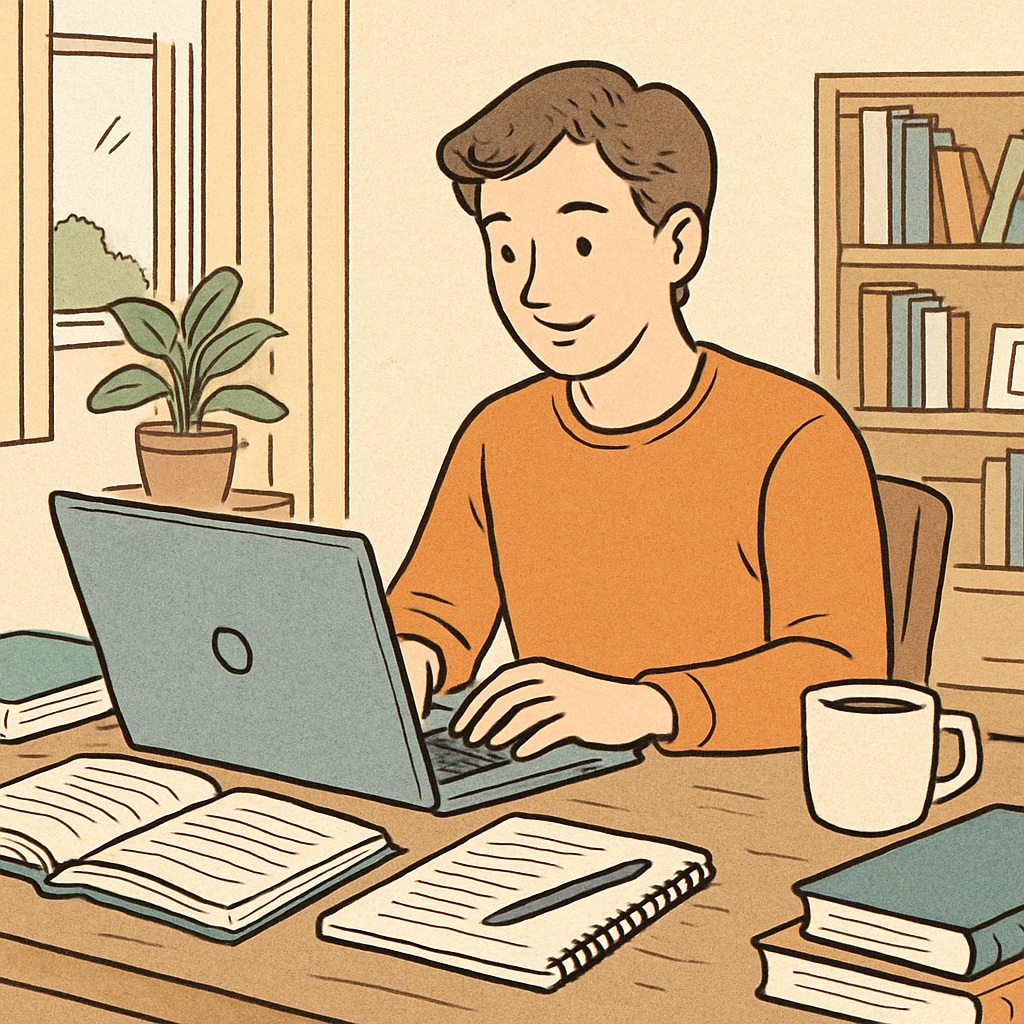 A student using an online platform to pursue a U.S. online high school diploma.