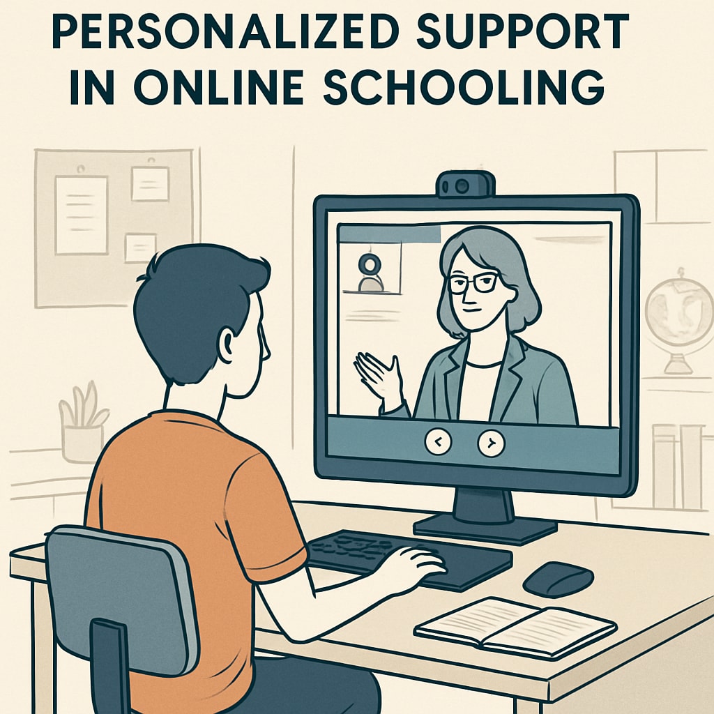 Online academic advisor helping a student with their high school diploma plan.