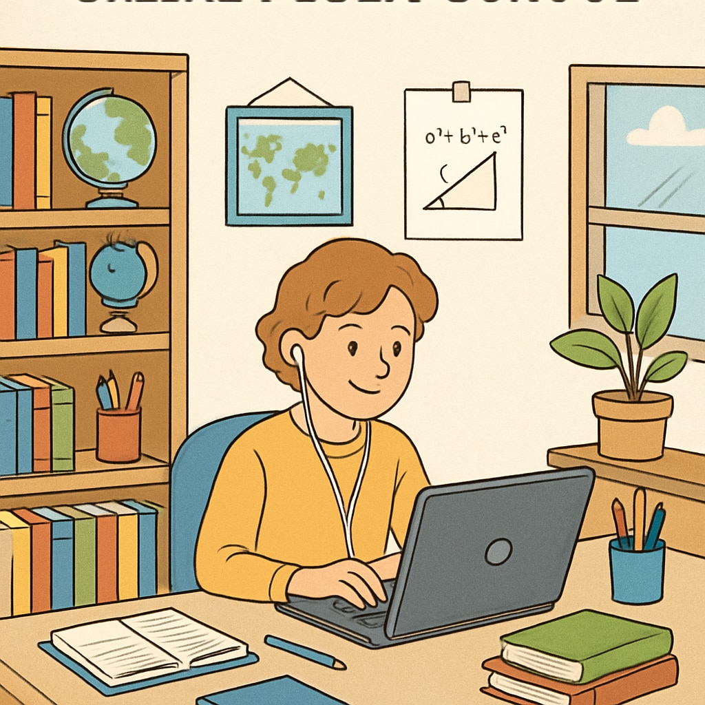 A student using a laptop at home, showcasing the flexibility of online public schools.