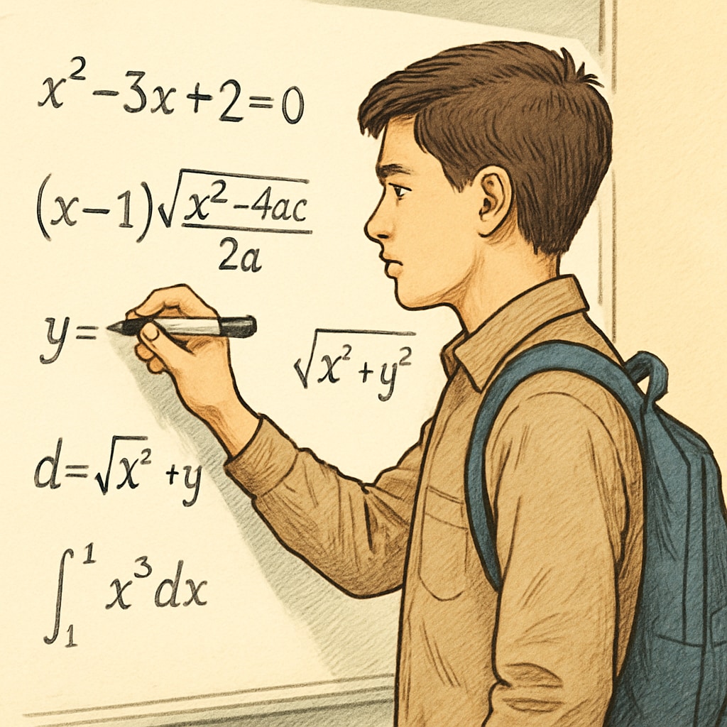 High school student solving math equations, relevant to math and science major choices.