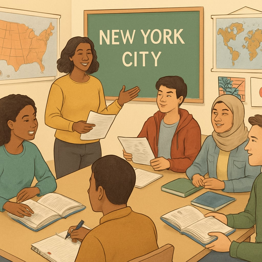 International students attending a cultural workshop in NYC.