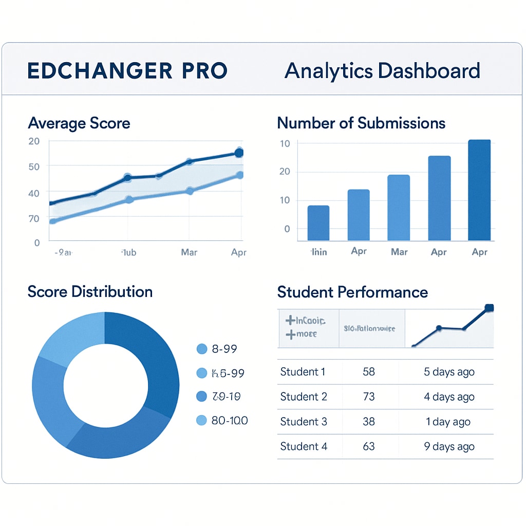 EdChanger Pro analytics dashboard for evaluating student performance.