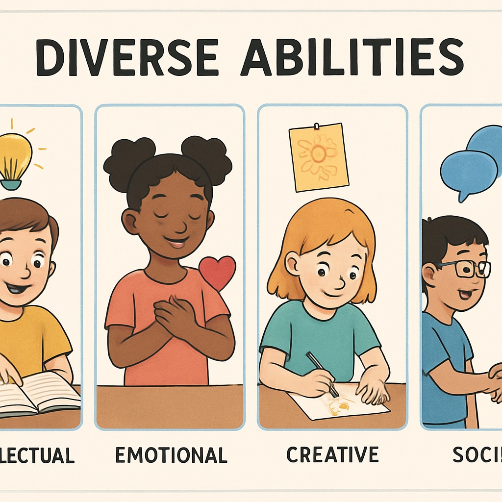 Illustration of the spectrum of children's abilities in talent assessment.