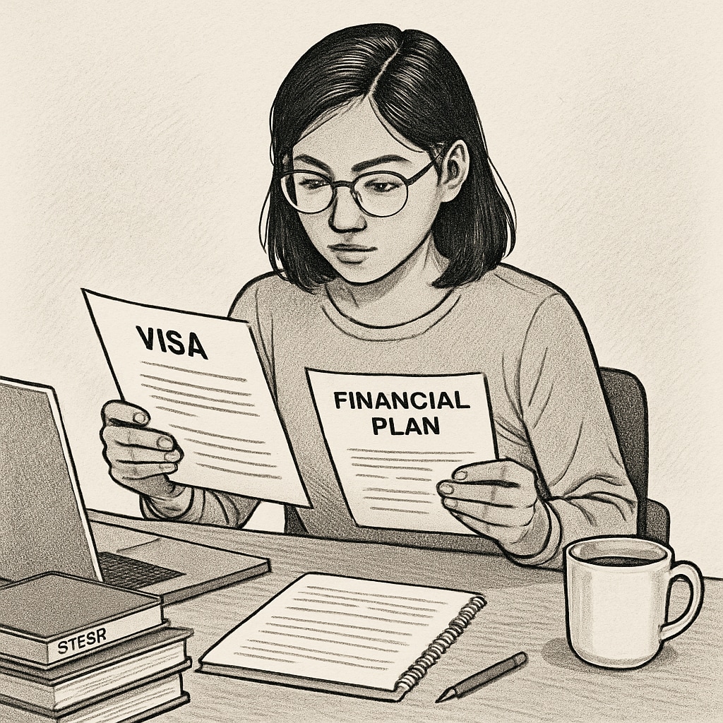 International student dealing with visa and financial planning challenges for U.S. master’s degree programs