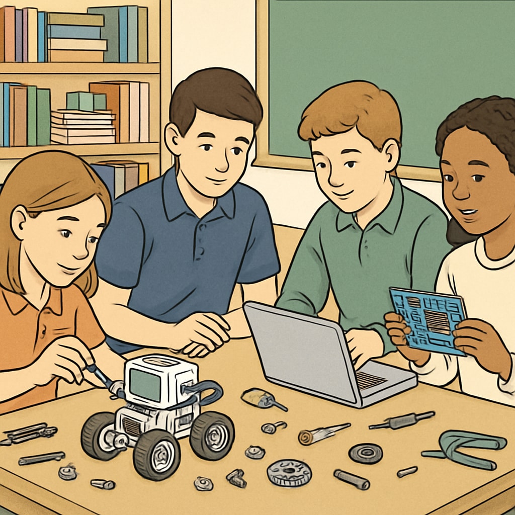 Classroom integrating Career Technical Education and traditional academics.