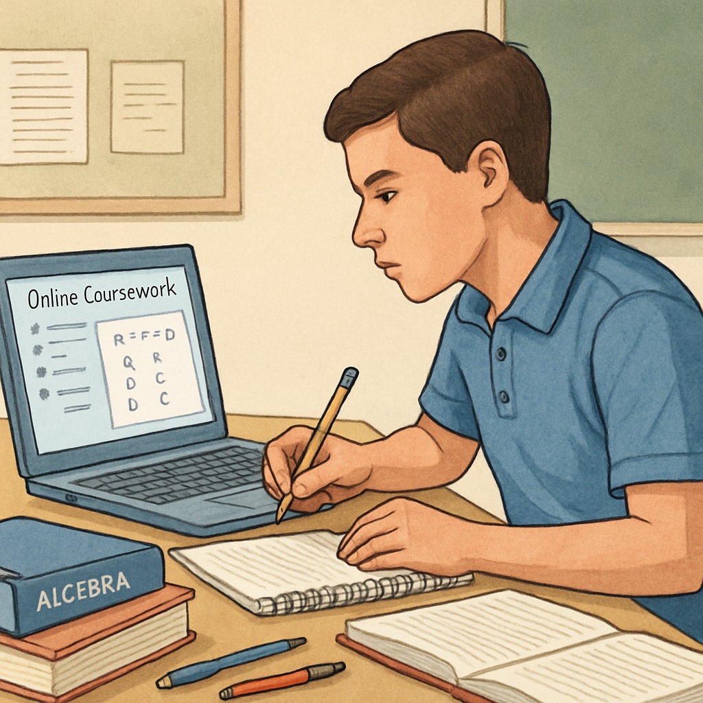 High school student studying online for credit recovery solutions