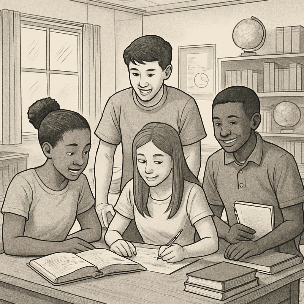 High school students working on credit recovery during summer school