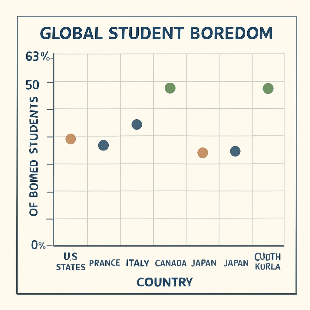 Global student boredom statistics showing cross-national data.