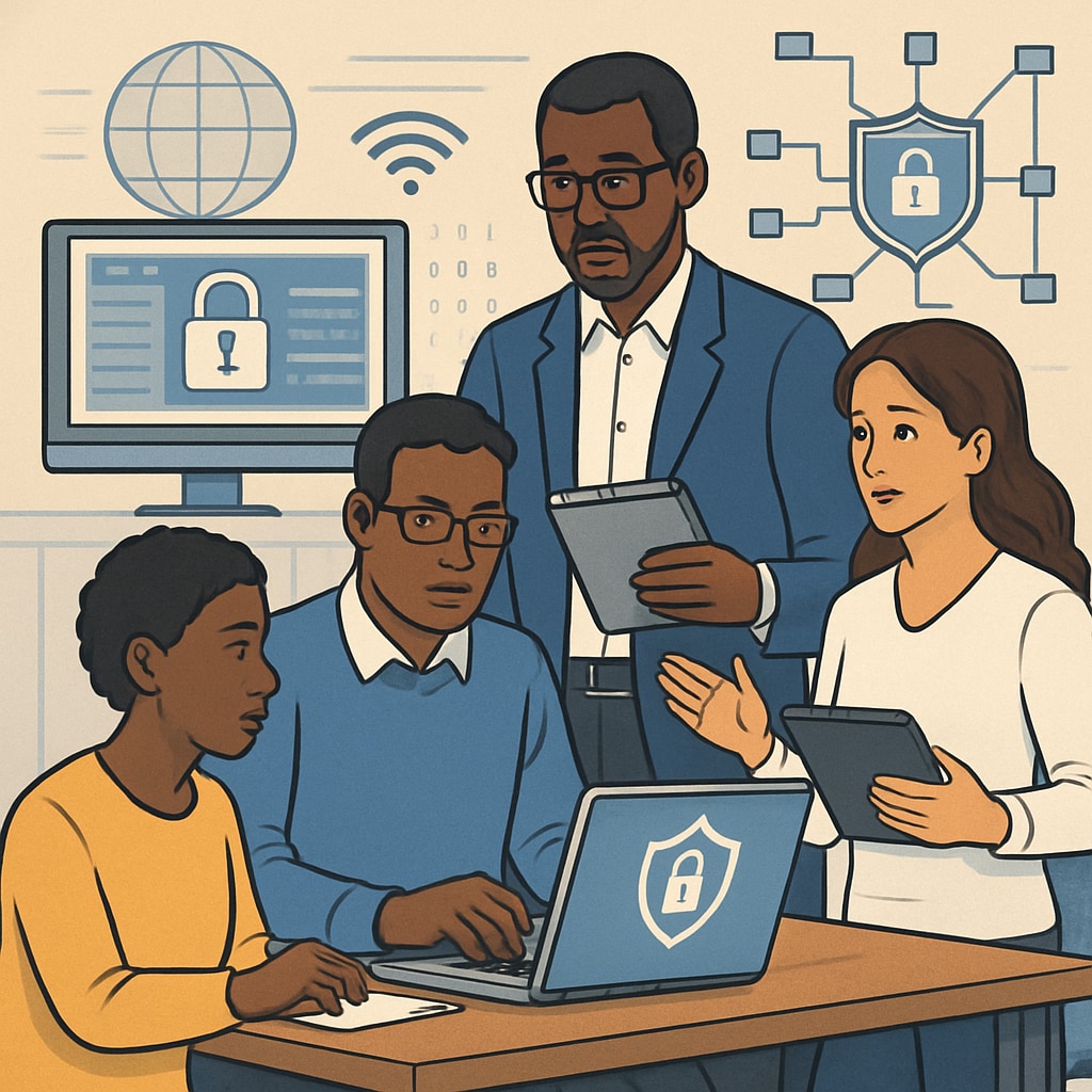 Cybersecurity professionals working, emphasizing diverse educational backgrounds.