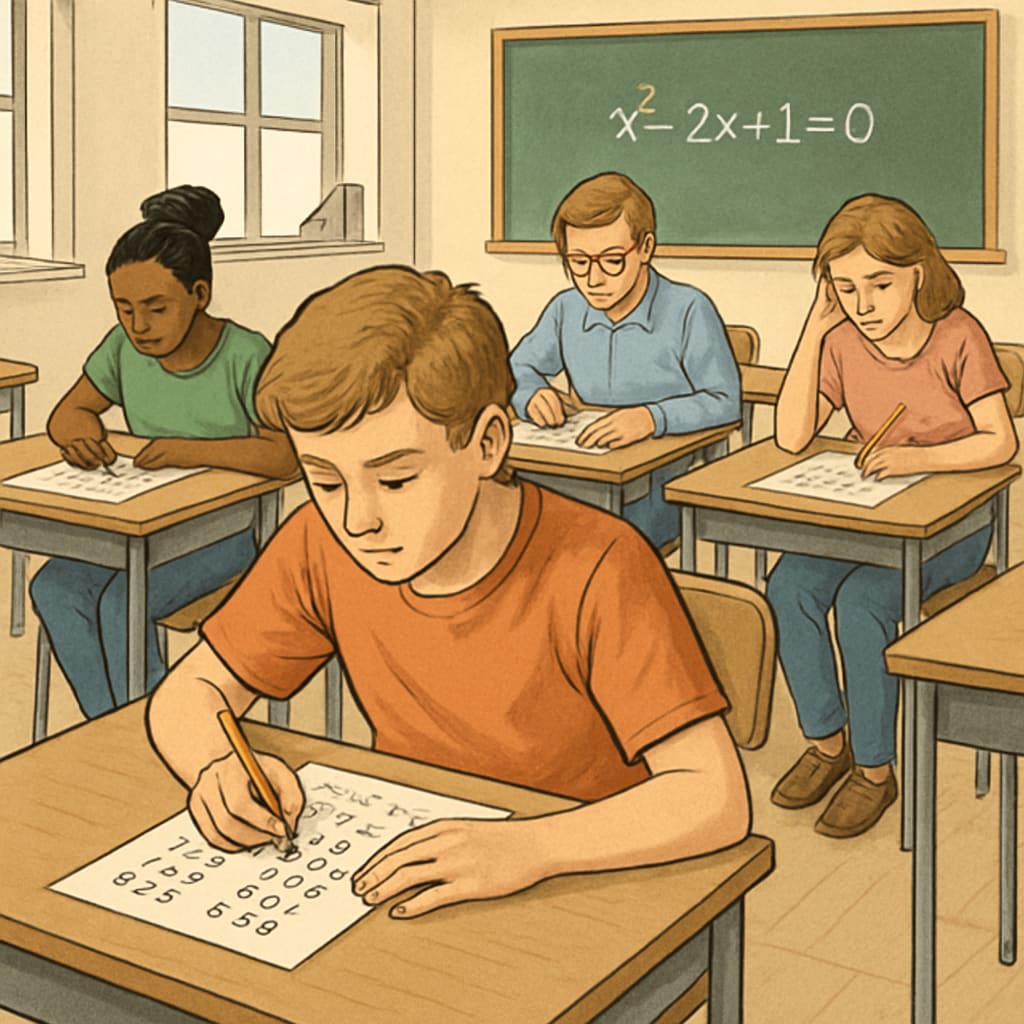 Math exam anxiety impacts student performance, particularly in multiple-choice tests.