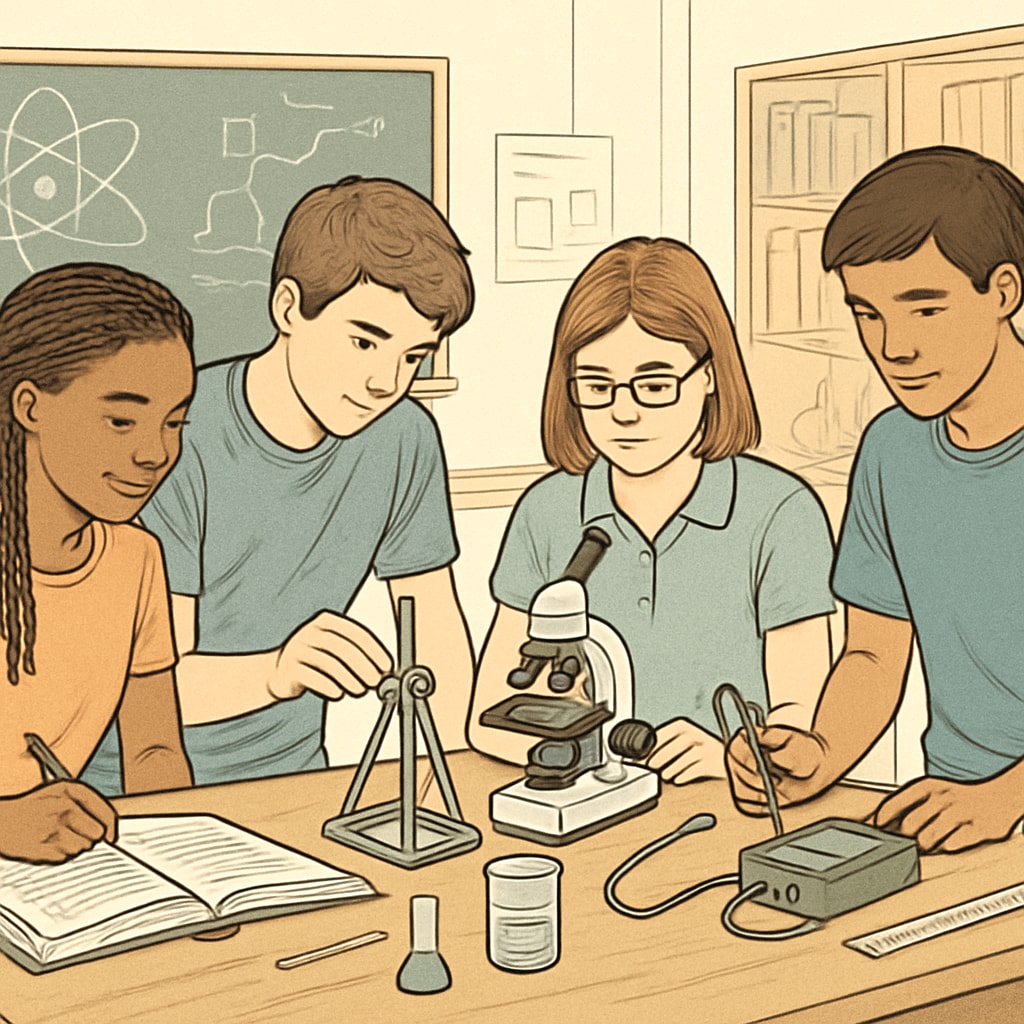 High school students participating in STEM projects, highlighting college readiness.