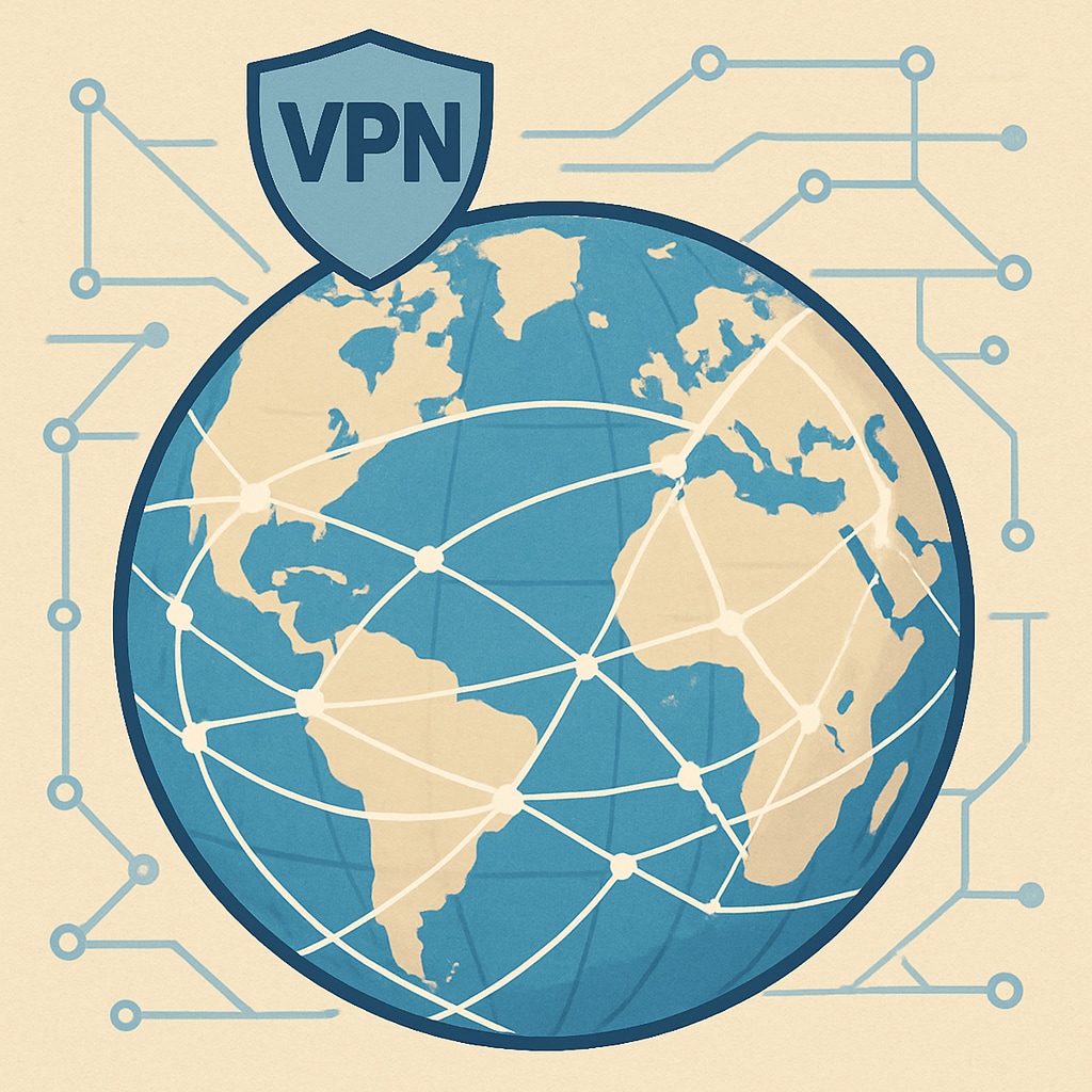A globe with digital connections representing VPN technology and its global impact. A digital globe with interconnected lines, illustrating the role of VPNs in bypassing global restrictions.