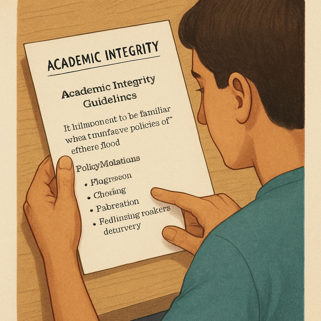 Student studying academic integrity guidelines for ethical research.
