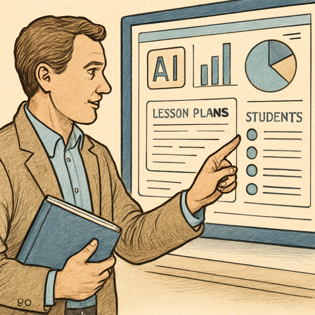 Teacher utilizing AI to improve lesson plans