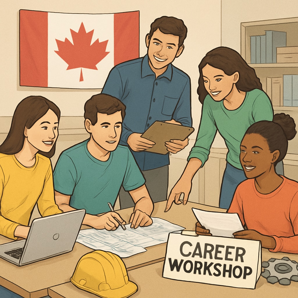 Students engaging in a career workshop inspired by Canada’s education system.