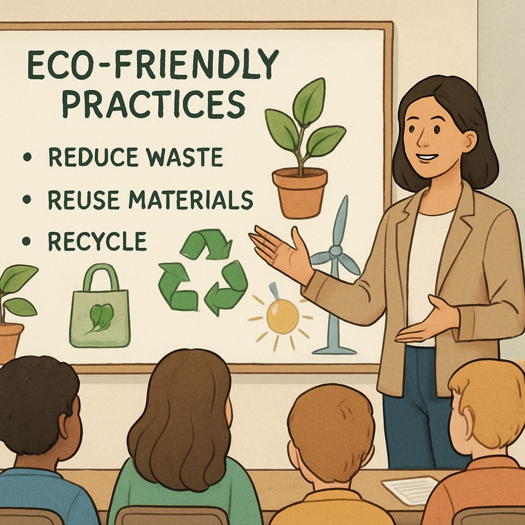 Female entrepreneur teaching eco-friendly practices inspired by Sadhguru.