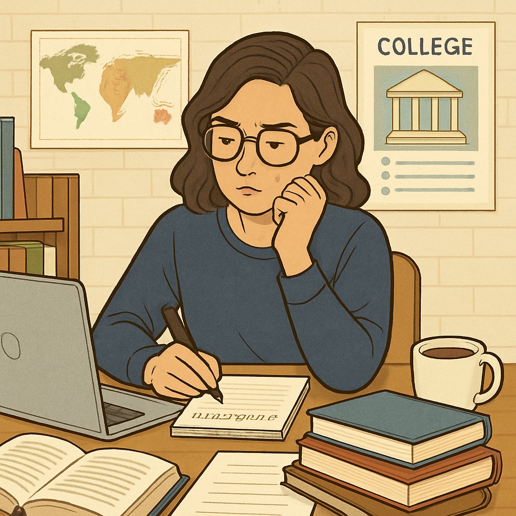 A graduate student preparing questions for an interview with a school counselor. Graduate student organizing questions for a research interview with a school counselor.