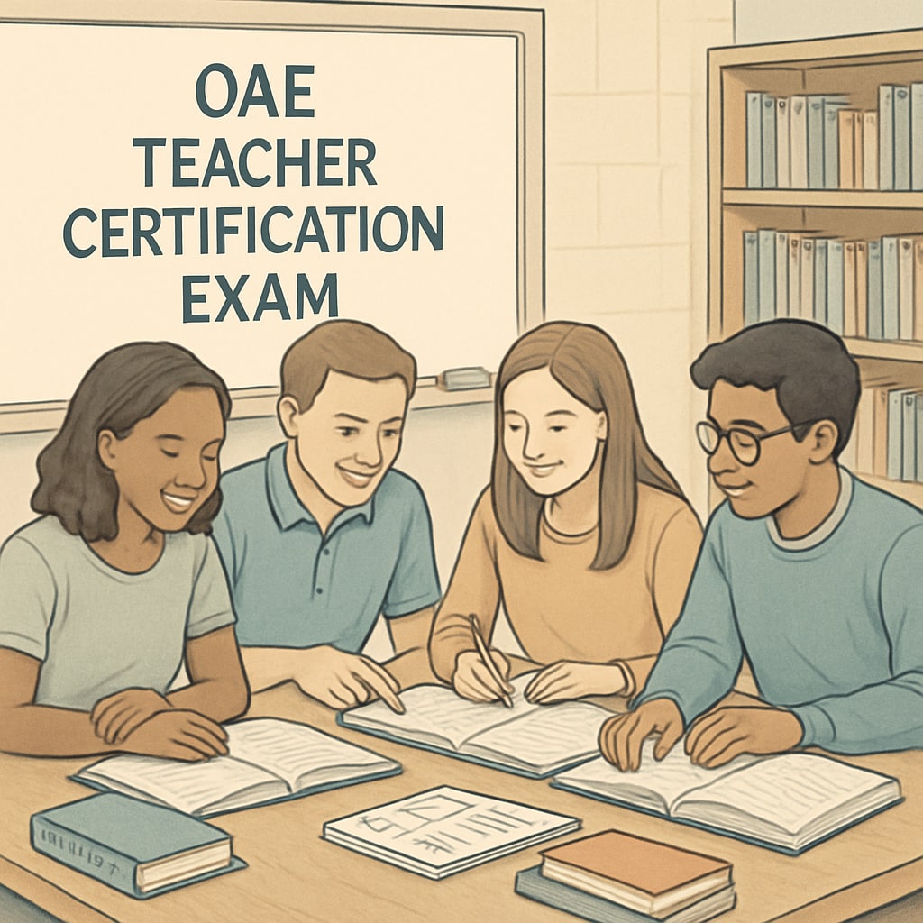 Students preparing for the OAE teacher certification exam.