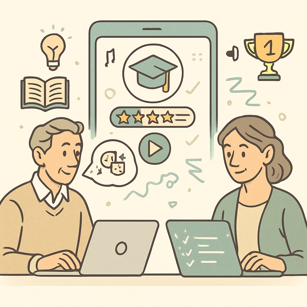 Students engaging in a gamified learning platform on their laptops, illustrating a blend of technology and education. Students using a gamified learning platform to enhance their educational experience.