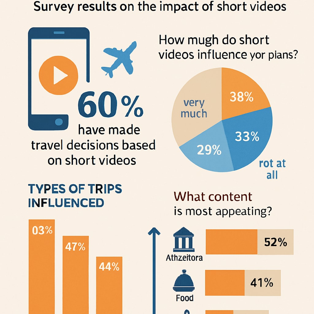 Survey results on short videos influencing tourism decisions.