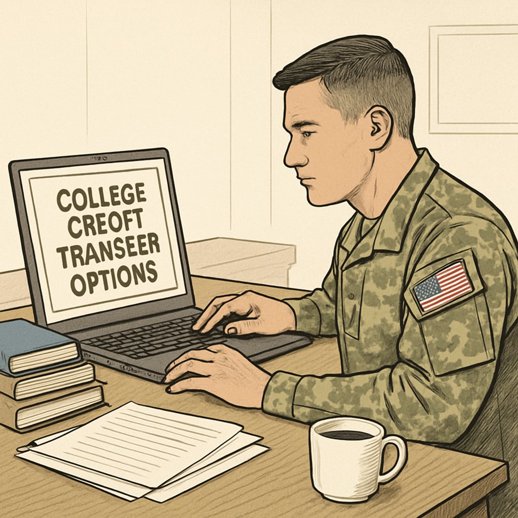 Military member checking credit transfer options for automotive technology degree.