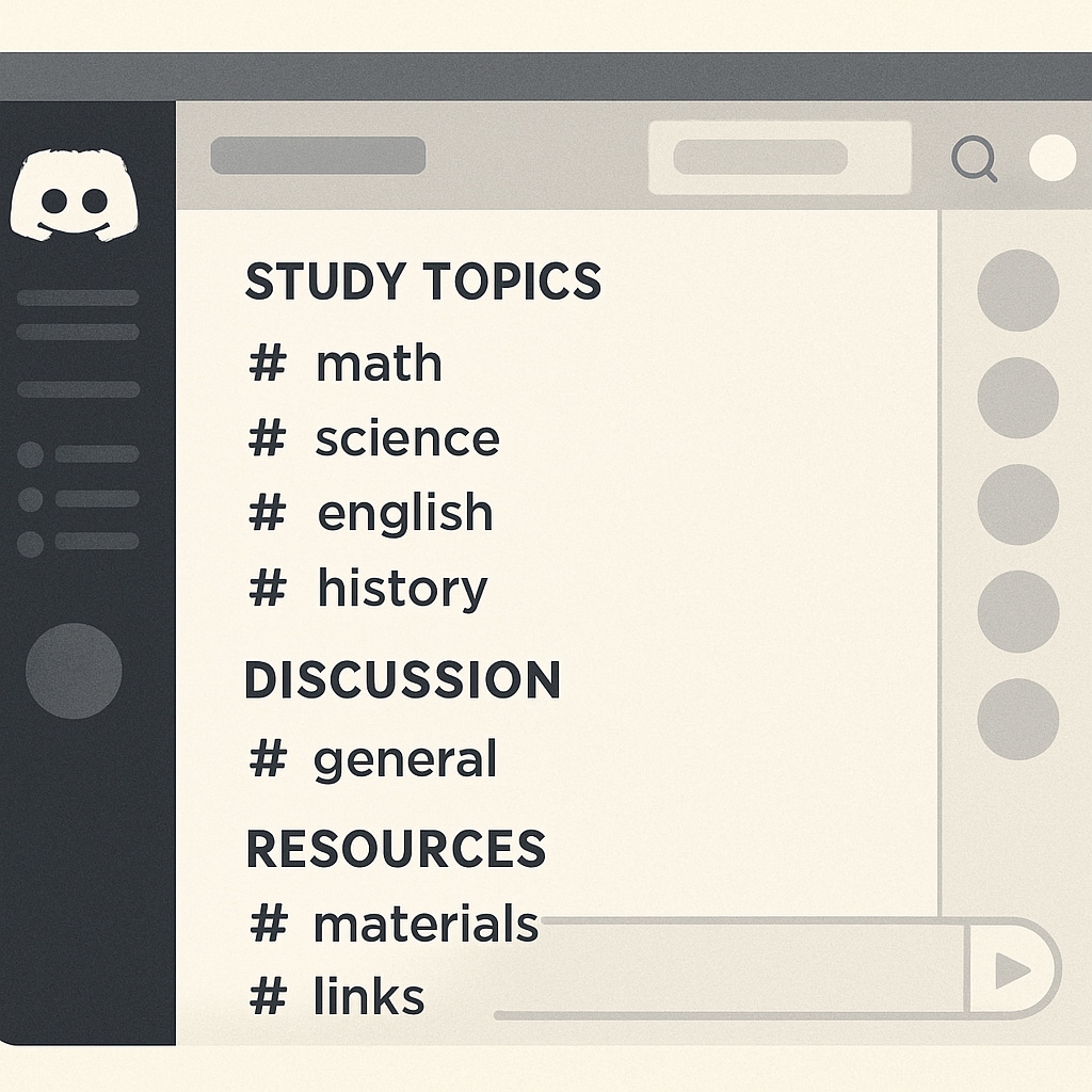 Discord interface with study group channels for Houston University K12 education students.