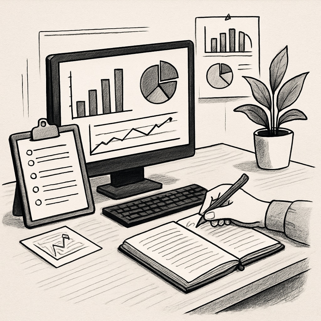 A researcher analyzing survey data related to tourism decision-making, showcasing academic research methodologies. Researcher reviewing survey results on short videos' impact on tourism planning.