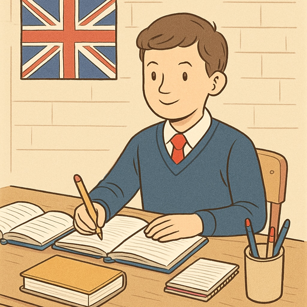 A UK student with study materials, representing education recovery.