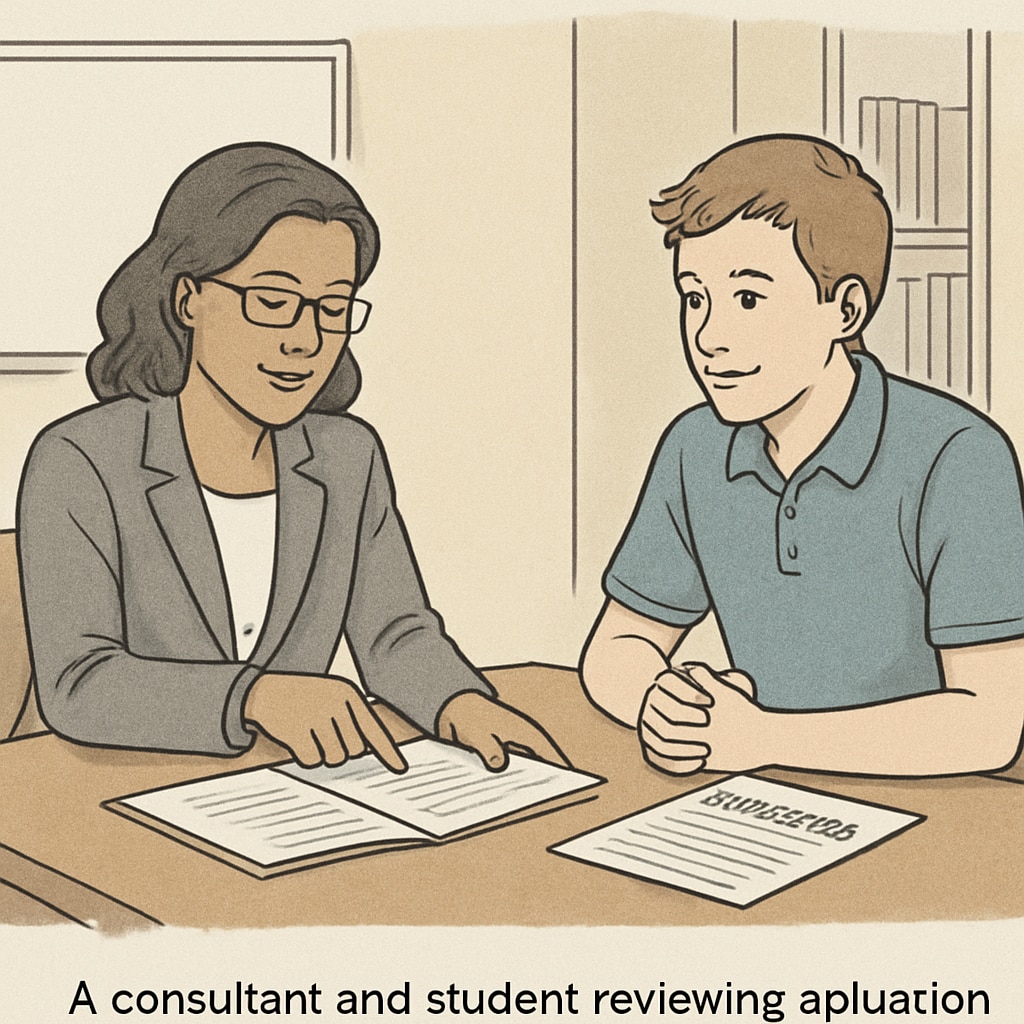 Study abroad advisor helping a student with U.S. graduate applications