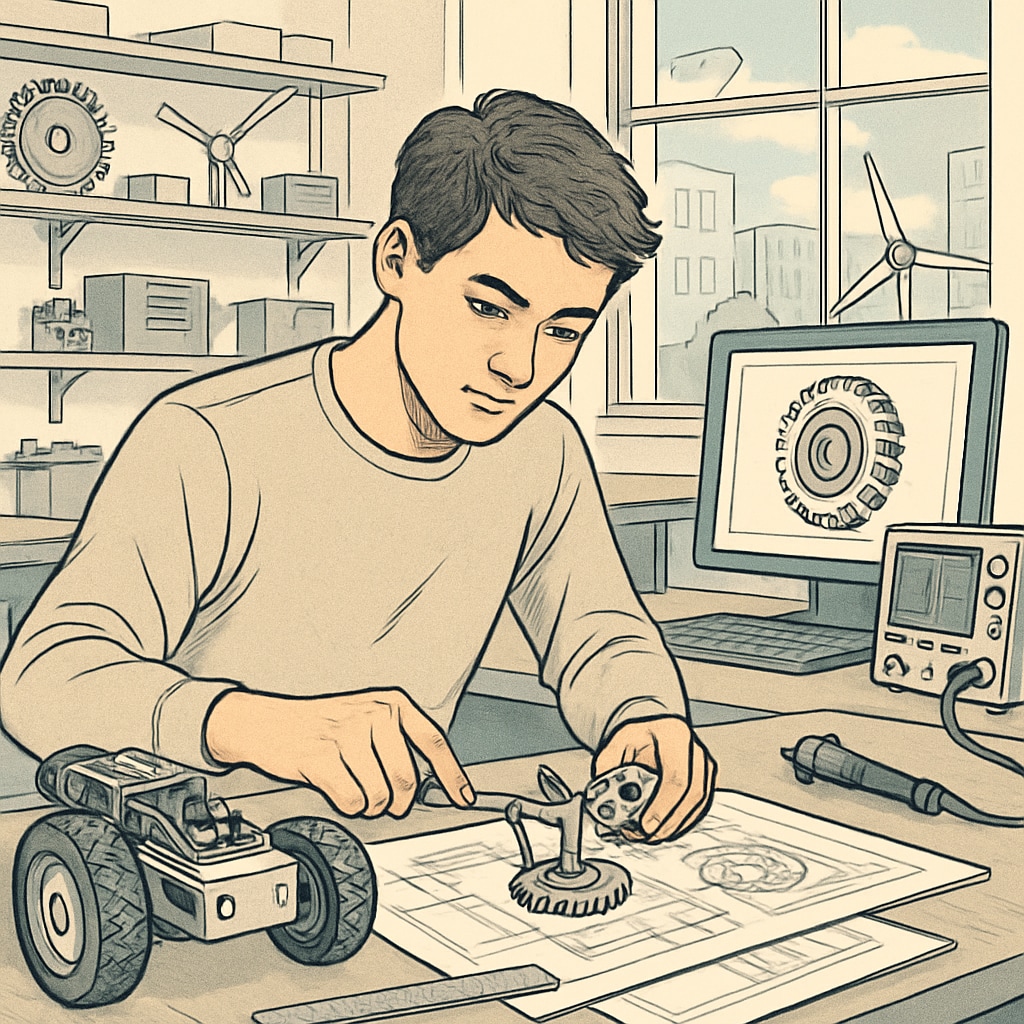 A student in a modern engineering lab working on design prototypes, showcasing the hands-on nature of MEng programs. Hands-on design engineering work illustrating MEng program benefits.