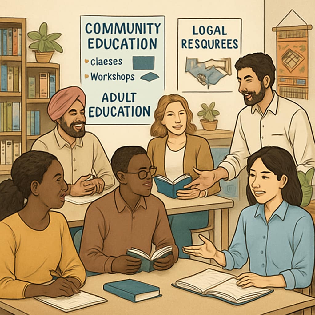 International students participating in a community workshop for cultural adaptation.