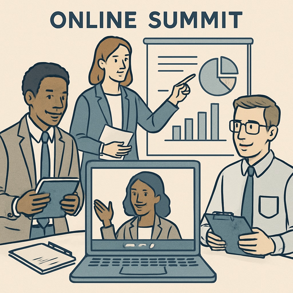 A diverse group of experts presenting at an online summit, symbolizing the collaborative approach of TEFOS. Experts presenting at an online executive function summit.