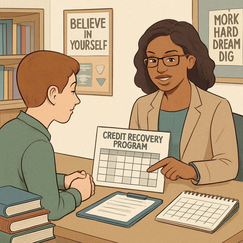 High school credit recovery planning with counselor