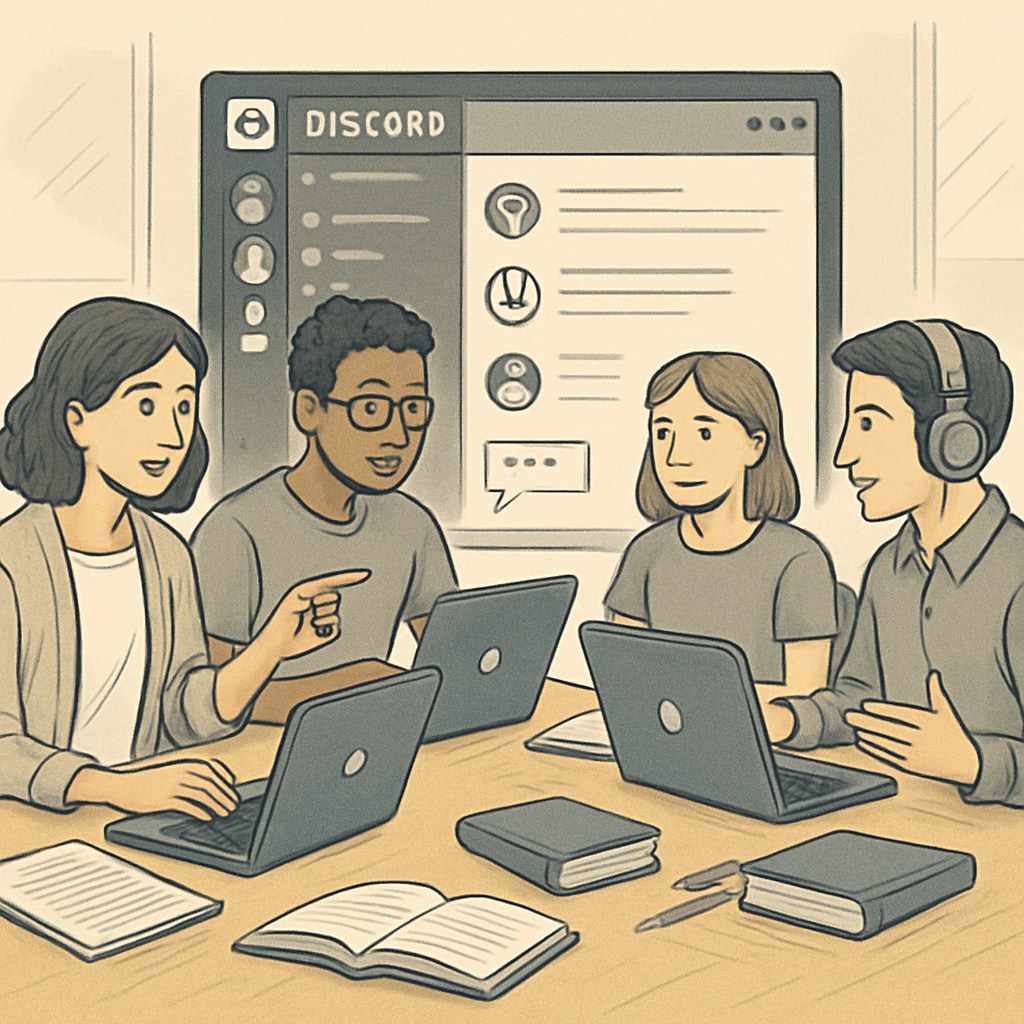 Nursing students discussing healthcare topics in a Discord study group.