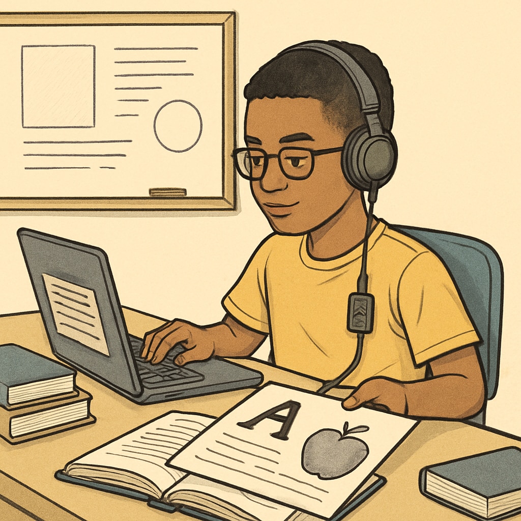 A student using adaptive tools to overcome learning challenges in pursuit of a medical dream.