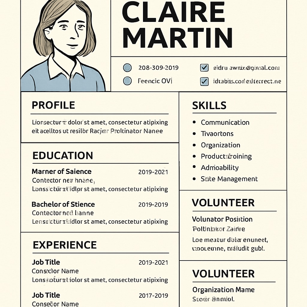 A professional-looking resume template with clearly organized sections, tailored for the Canadian market. Canadian resume template for K12 teachers.