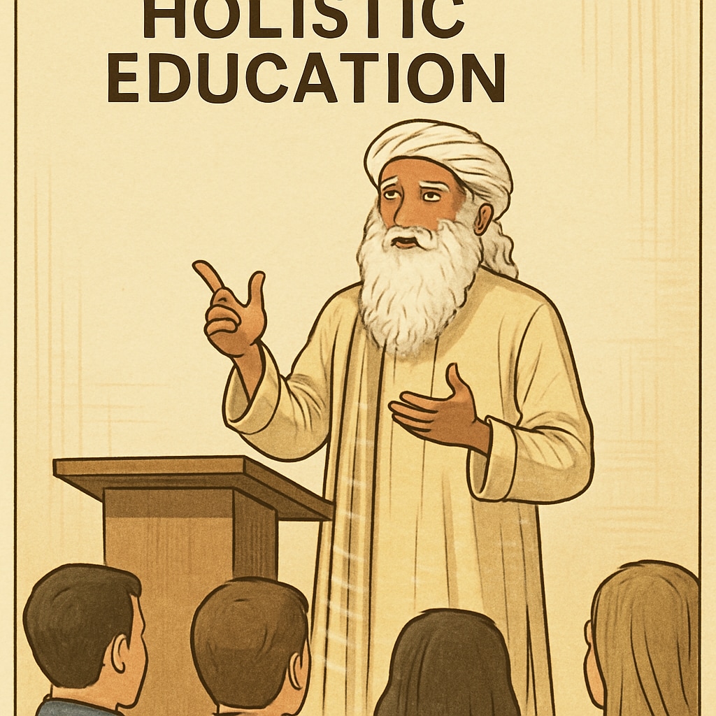 Sadhguru discussing holistic education at a leadership seminar.