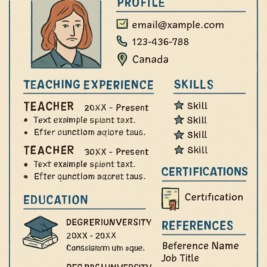 A sample Canadian teaching resume emphasizing key components for K12 educators.