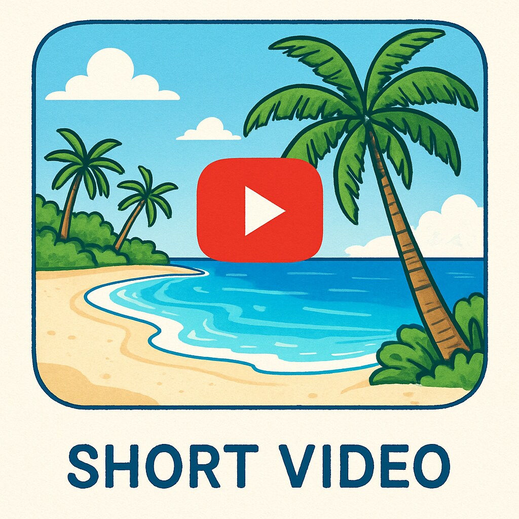 A vibrant short video thumbnail featuring a popular travel destination, such as a tropical beach or a historic landmark. Short video thumbnail showcasing a travel destination related to Master’s Thesis, Short Videos, Tourism Decisions, Survey Research.