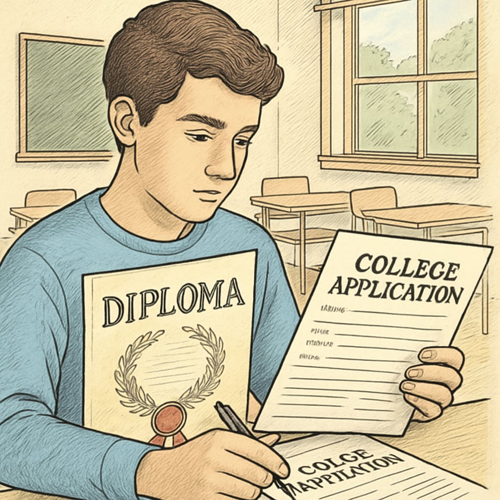 Student with modified diploma considering transition options.