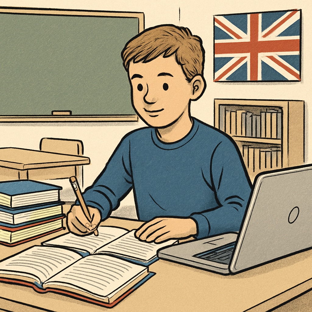 A young person reviewing educational resources, symbolizing their return to studies in the UK. A student reviewing resources for returning to education in the UK after an interruption.