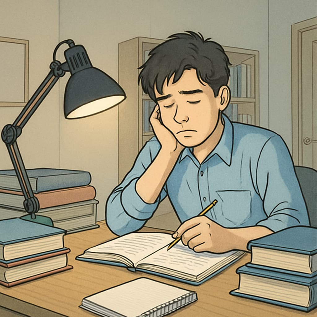 High school student balancing work and academics.