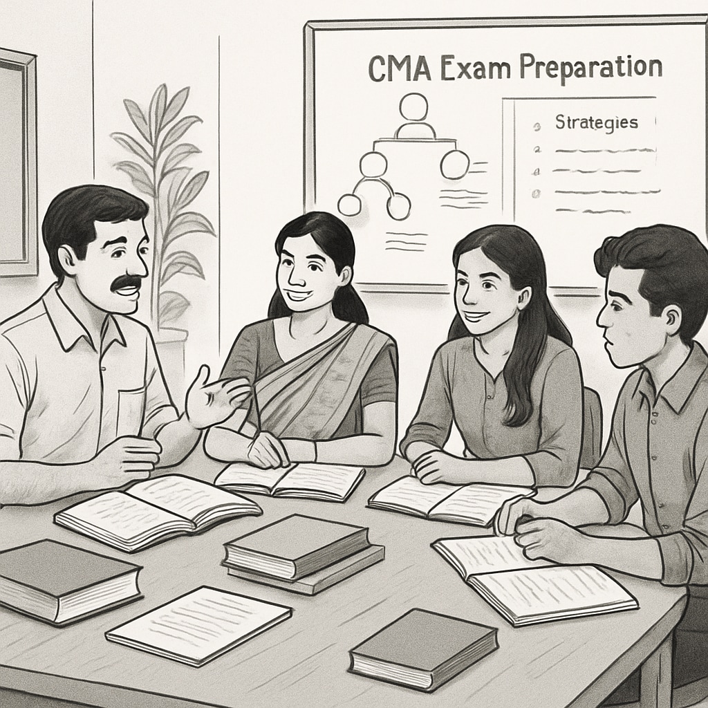 A workshop in Kerala where students and professionals discuss strategies for CMA exam preparation. Kerala workshop for CMA USA exam preparation.